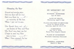 Program at Tucker's funeral